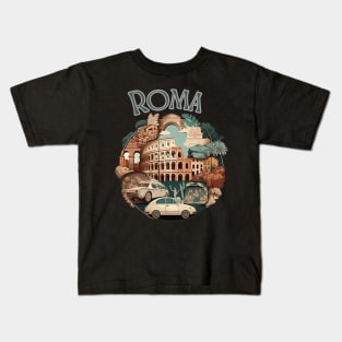 Rome Colosseum Retro Vintage - travel Kids T-Shirt